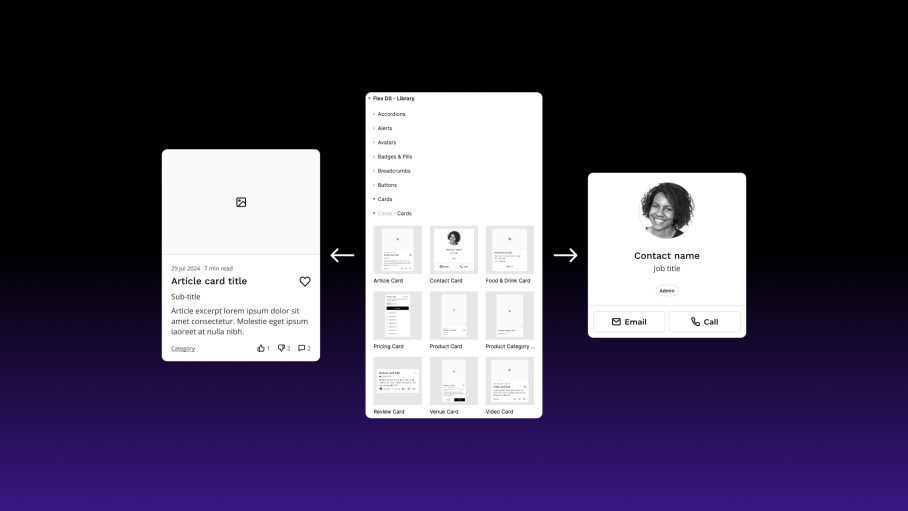 Screenshot showing component variants in Figma